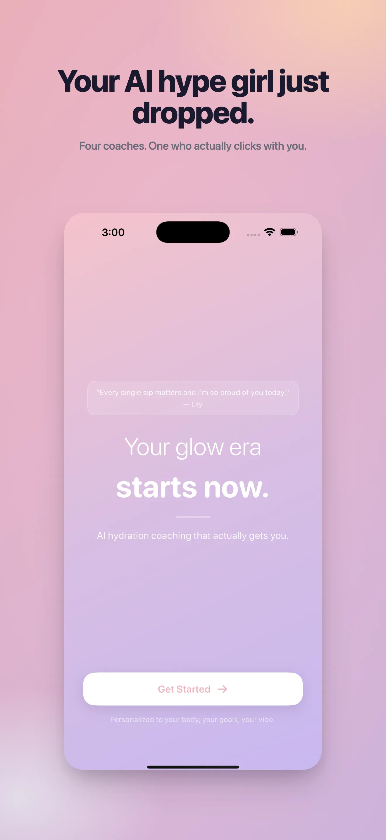 AI coach message screen — your coach writes you a personal note