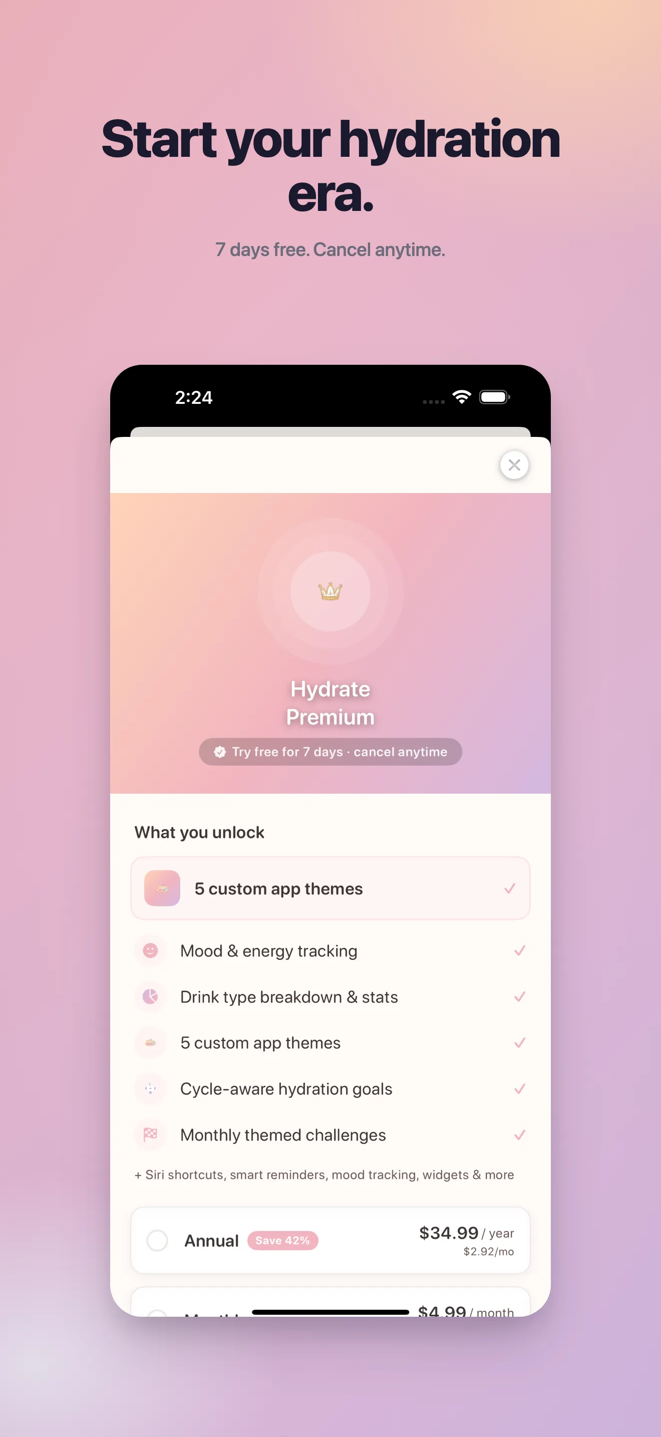Your hydration era — Hydrate on iOS